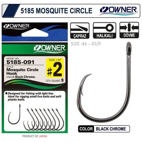 Owner 5185 Mosquito Circle Black Chrome Sinek İğne Olta (Jig) İğnesi Fiyatı