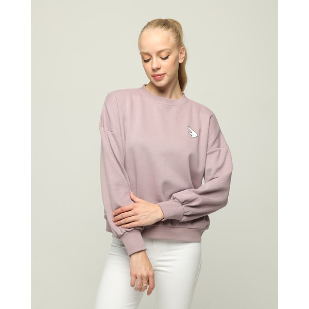 Owut Collection Bisiklet Yaka Uzun Kol Oversize Özel Kumaş Sweatshirt Bayan Sweatshirt Fiyatı