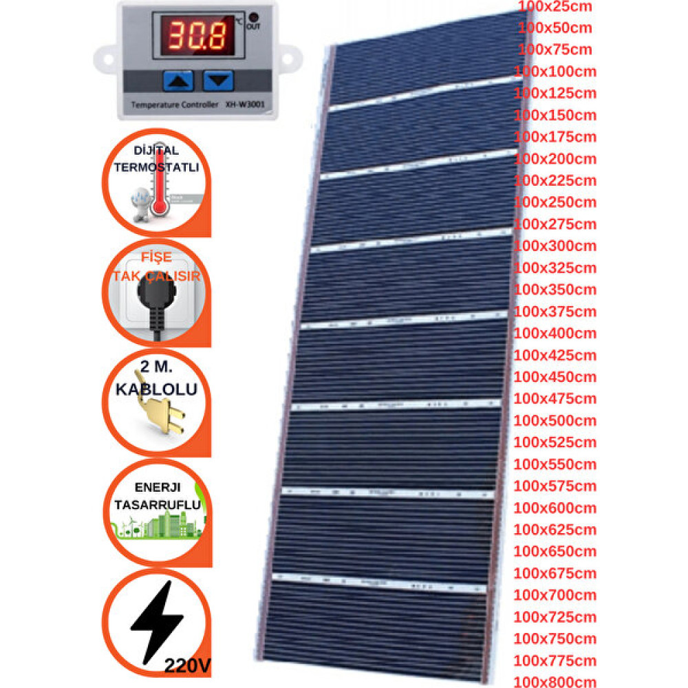Oxa Dijital Termostatlı Halı Altı Karbon Isıtıcı Film 100X100CM - 100 x 100 cm Isıtıcılar Fiyatı