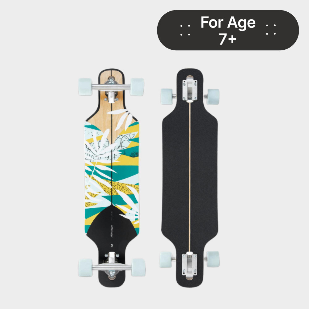 Oxelo Longboard - 100 Drop - Çiçek Desenli Paten Kaykay Scooter Fiyatı