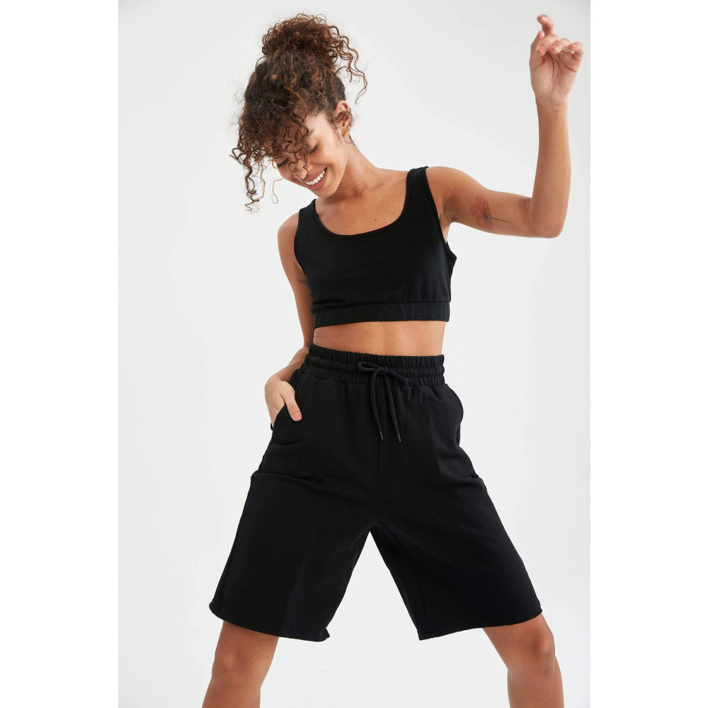 OXVİN Relax Return Siyah Beli Bağcıklı Oversize Unisex Bermuda Şort XXL Beden Erkek Şort Fiyatı
