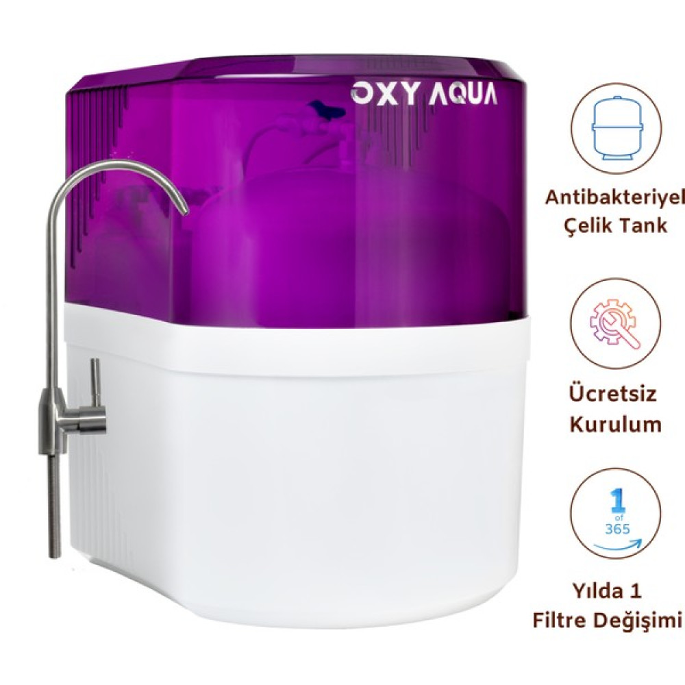 Oxy Aqua 15 Aşamalı Ph+ Alkali Mineral ve Detoks Filtreli Nsf Onaylı Çelik Su Tanklı Su Arıtma Cihazı Bahçe Makinesi Fiyatı