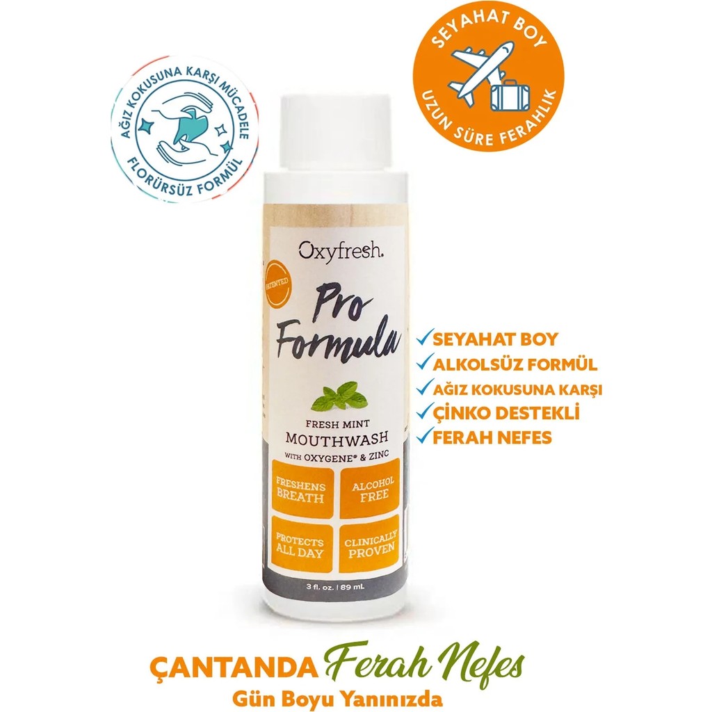 Oxyfresh Çinkolu Ağız Bakım Suyu 89 ml Seyahat Boyu Ferah Nane Aromalı Antibakteriyel Plak ve Tartar Önleyici Diğer Fiyatı