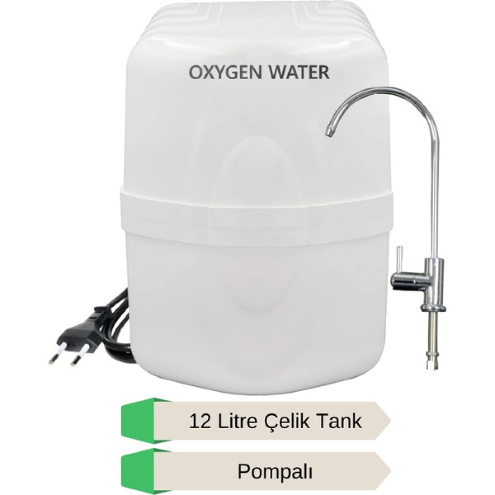 Oxygen Water 14 Aşamalı Pompalı 12 Litre Çelik Tanklı Su Arıtma Cihazı Bahçe Makinesi Fiyatı