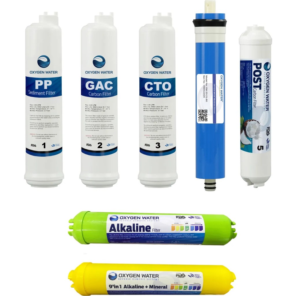 OXYGEN WATER 14 Aşamalı Yedek Filtre Seti 7 Li Orijinal Filtre Seti Mineral ve Alkali Filtreli Diğer Fiyatı