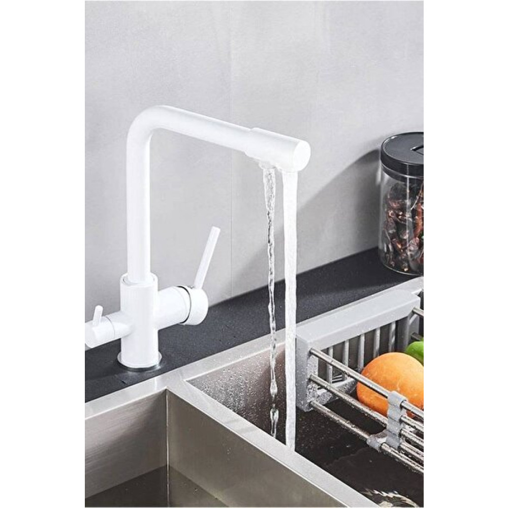 Oxygen Water 3 Yollu Arıtmalı Beyaz Mutfak Eviye Bataryası Su Arıtma Cihazı Fiyatı
