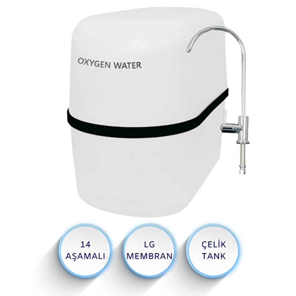Oxygen Water Ow-Pr-14 14 Aşamalı LG Membranlı PH+ Alkali Premium Su Arıtma Cihazı Su Arıtma Cihazı Fiyatı