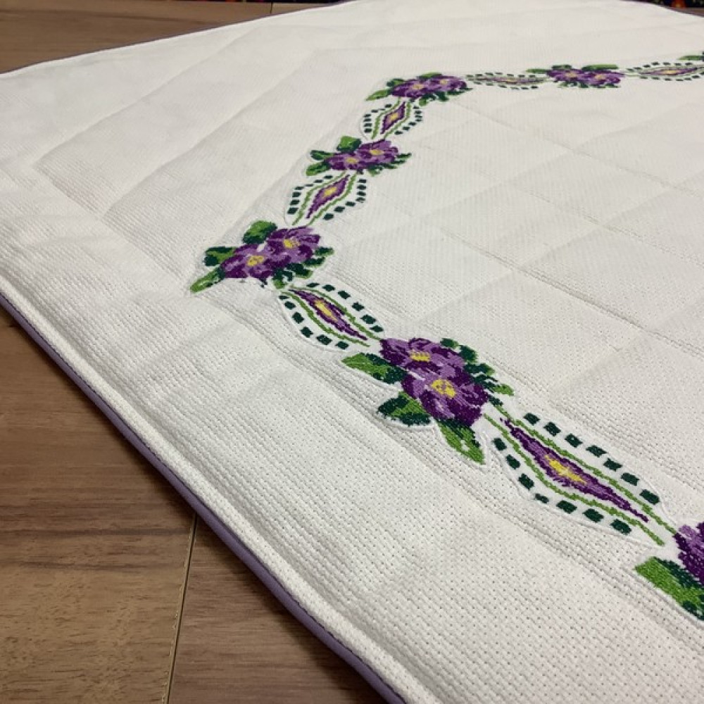 Oya Home Kaneviçe Işlemeli Seccade - Kırık Beyaz - 70 x 130 cm Seccade Fiyatı
