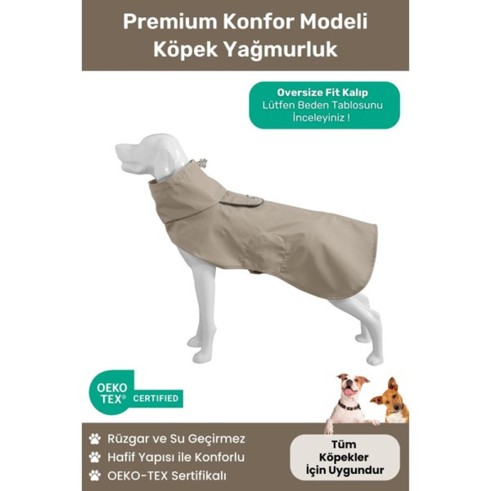 Oya Pet Yağmurluk, Rüzgar & Su Geçirmez Küçük ve Büyük Irk Köpekler Için Premium Konforlu Model Köpek Yağmurluk - Bej - S Evcil Hayvan Ürünleri Fiyatı