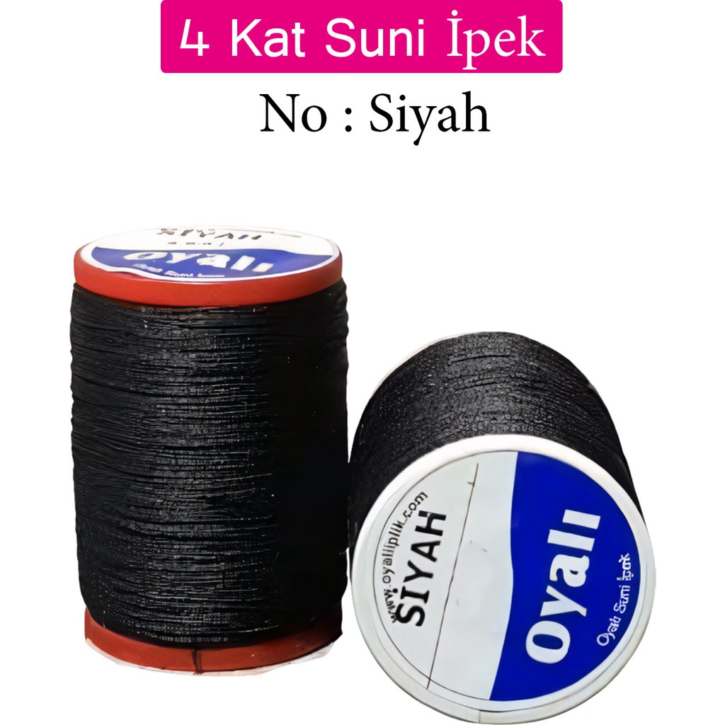 Oyalı 4 Kat Suni Ipek Iplik Iğne Oyası Boncuk Ipi Tığ Oyası No: SİYAH Diğer Fiyatı