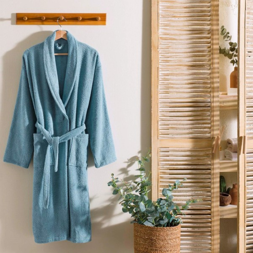 Oyalı Textile Organik Pamuk Bornoz Salyaka Bukle Antialerjik Soft Bonoz Hediyelik Günlük Ceyizlik Erkek Kadın - Mavi - XL Bornoz Fiyatı