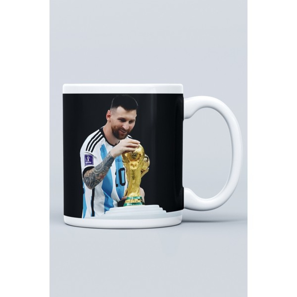 Oyart Messi Dünya Kupası Baskılı Kupa Bardak Hediye Kutulu - Beyaz Fincan / Bardak / Kahve Takımı Fiyatı