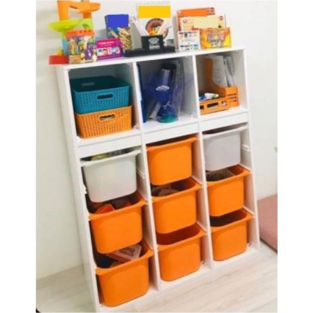 Oyuncak Dolabım Kitaplıklı Oyuncak Dolabı Batu 1 Mdf - Renkli Gardrop & Dolap Fiyatı
