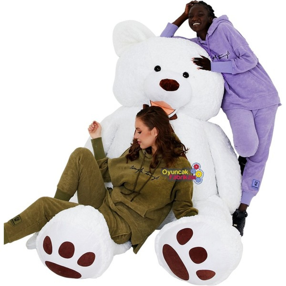 Oyuncak Fabrikası Oyuncak Mega Kocaman Büyük Boy Dev Cüsseli Peluş Ayı 2.5 Metre (250 Cm) Beyaz Peluş Oyuncaklar Fiyatı