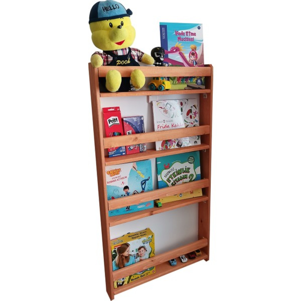 Oyuncak Odası Montessori Çocuk Odası Eğitici Kitaplık Ahşap Duvara Monte , Çocuk Kitaplığı Kahve - Kahverengi Kitaplık Fiyatı