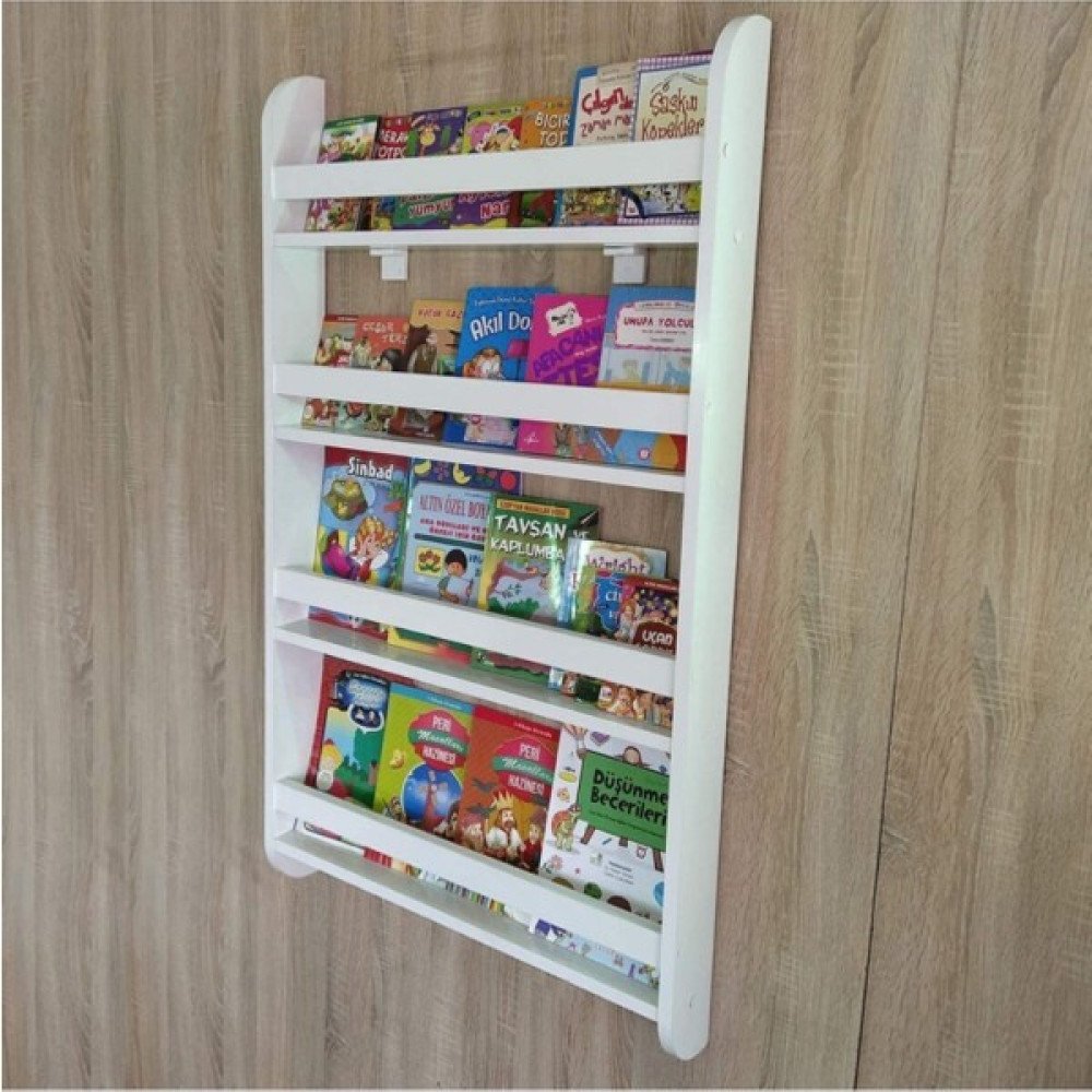 Oyuncak Odası Montessori Çocuk Odası Eğitici Mdf Kitaplık 3 Raflı - Beyaz Kitaplık Fiyatı