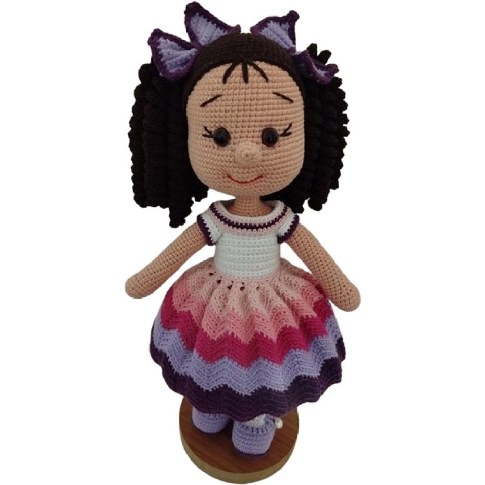 Oyuncak Park Festival Kıvırcık Koyu Kahve Saçlı Karnaval Bebek Amigurumi Organik Oyuncak Anne Bebek Oyuncak Fiyatı