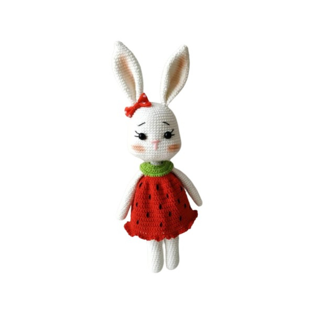 Oyuncak Park Karpuz Elbiseli Keyifli Tavşan Amigurumi Organik Oyuncak Bebek Oyuncakları Fiyatı
