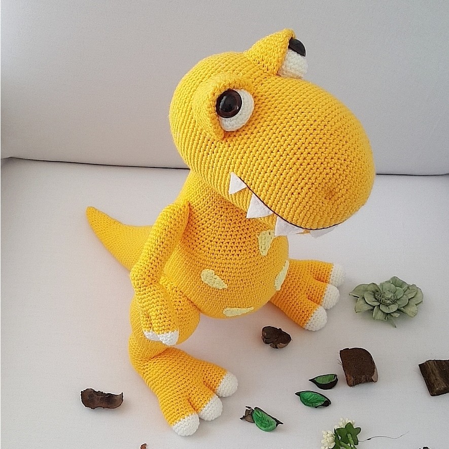 Oyuncak Park Sevimli Dino Amigurumi Organik Oyuncak - Renkli Anne Bebek Oyuncak Fiyatı