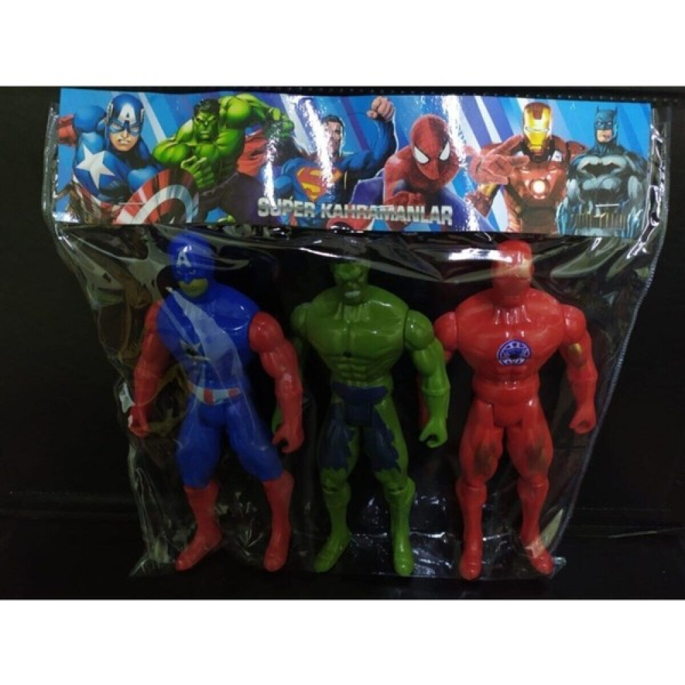 Oyuncakk Sepetim Avengers Hulk Captain America Iron Man Süper Kahramanlar 3'lü Set Işıklı Karakter Figürler Oyuncak Fiyatı