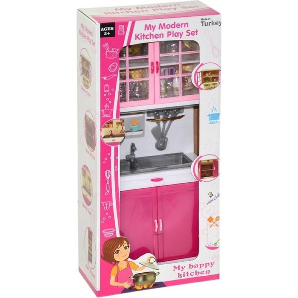 Oyuncakmatik My Happy Kitchen Mutfak Tezgahı ve Dolabı Oyun Seti - Renkli Bebek Oyuncakları Fiyatı
