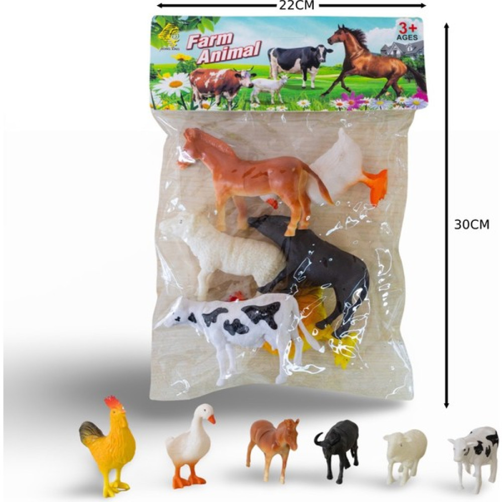 Oyunchak Çiftlik Hayvanları Figürleri 6'lı Orta Boy Poşette - Hayvan Boyu 13X10CM Oyuncak Fiyatı