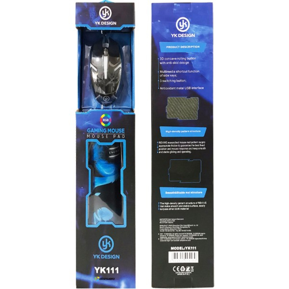 Oyuncu Mouse + Mouse Pad Set, Yüksek Kalite, Rgb Işıklı Gaming Mouse ve 30X24CM Desenli Mousepad - Mavi Klavye - Mouse Fiyatı