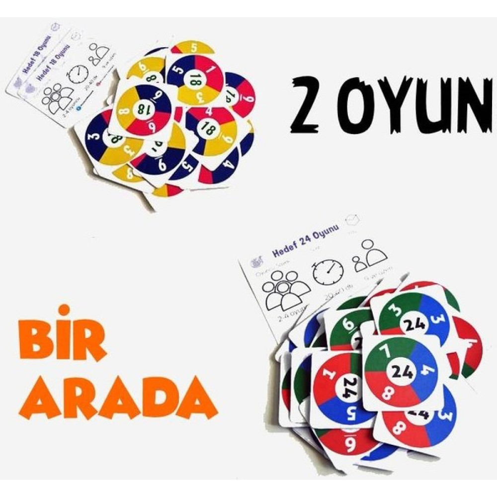 Oyunlarla Matematik 2li Matematik Oyun Seti - Hedef 18 ve Hedef 24 Bir Arada - Eğlenceli Öğretici Işlem Oyunu - Renkli Eğitici Oyuncak Fiyatı