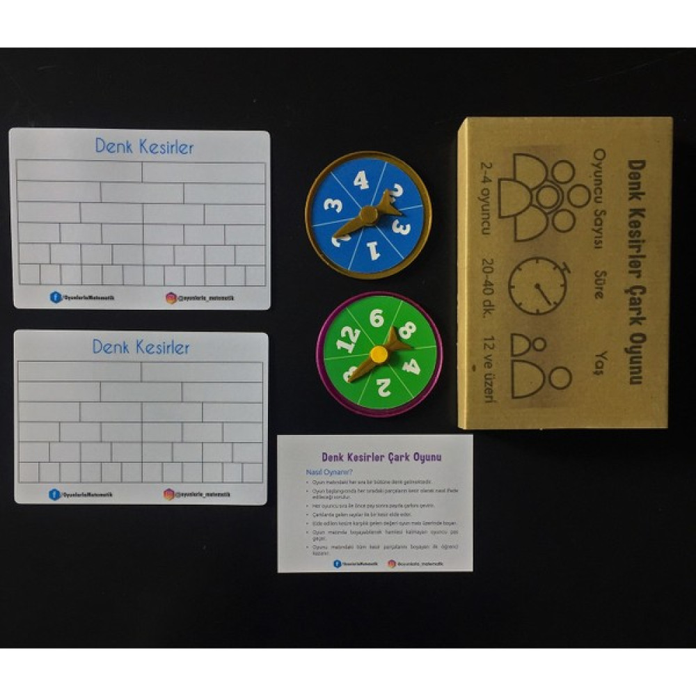 Oyunlarla Matematik Denk Kesirler Çark Oyunu - Matematik Işlem Zeka Oyunu Eğitici Oyuncak Fiyatı