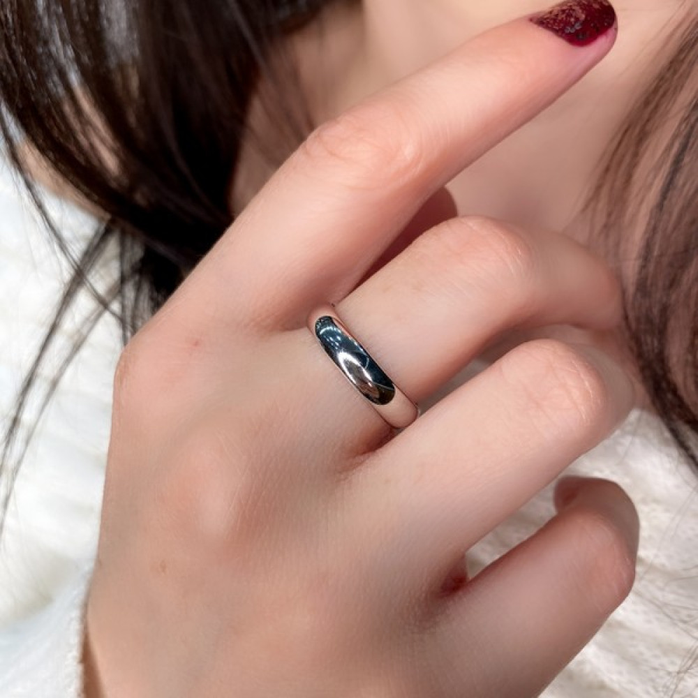 Öz Alyans 5 mm Iç Dış Bonbeli Klasik Gümüş Alyans 925 - Beyaz - 17 Altın Alyans Fiyatı