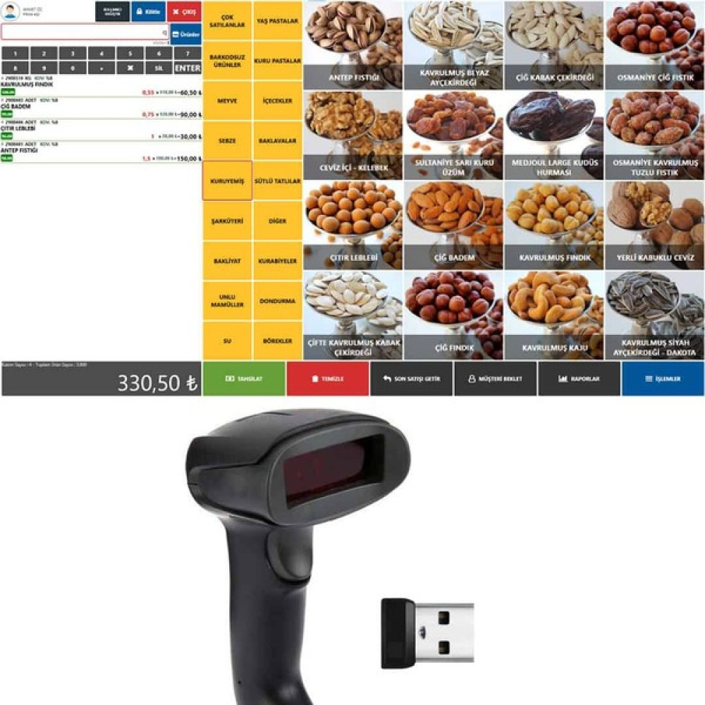 Öz Barkod Kablosuz Barkod Okuyucu + Barkodlu Satış Sistemi Programı - USB - Siyah Yazıcılar Fiyatı