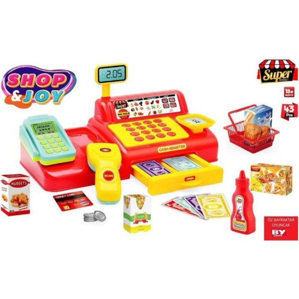 Öz Bayraktar Bayraktar Shop & Joy Yazar Kasa Alış Veriş Seti - Renkli Oyun Seti Fiyatı