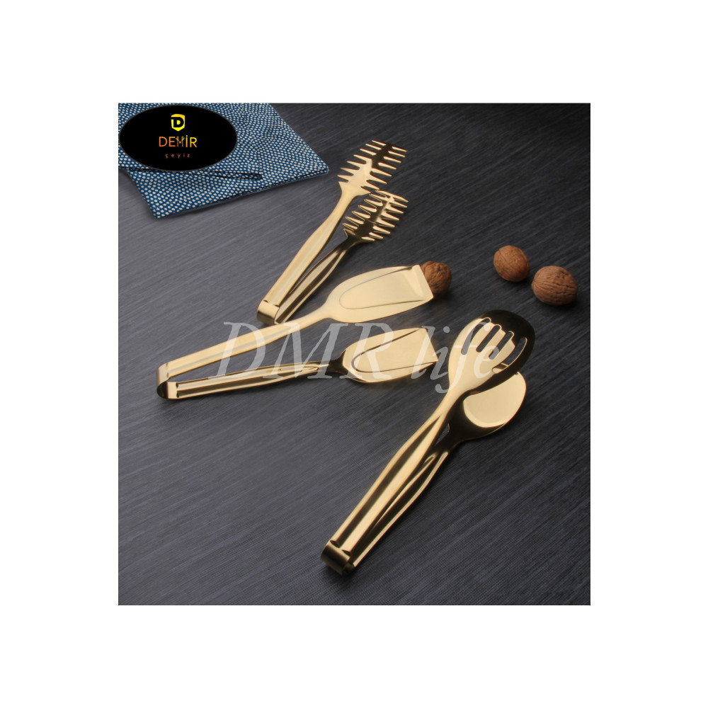 ÖZ Dmr Life Gold Servis Sunum Makarna Pasta Salata Kek Maşa Seti Takımı 3lü Mutfak Gereçleri Fiyatı