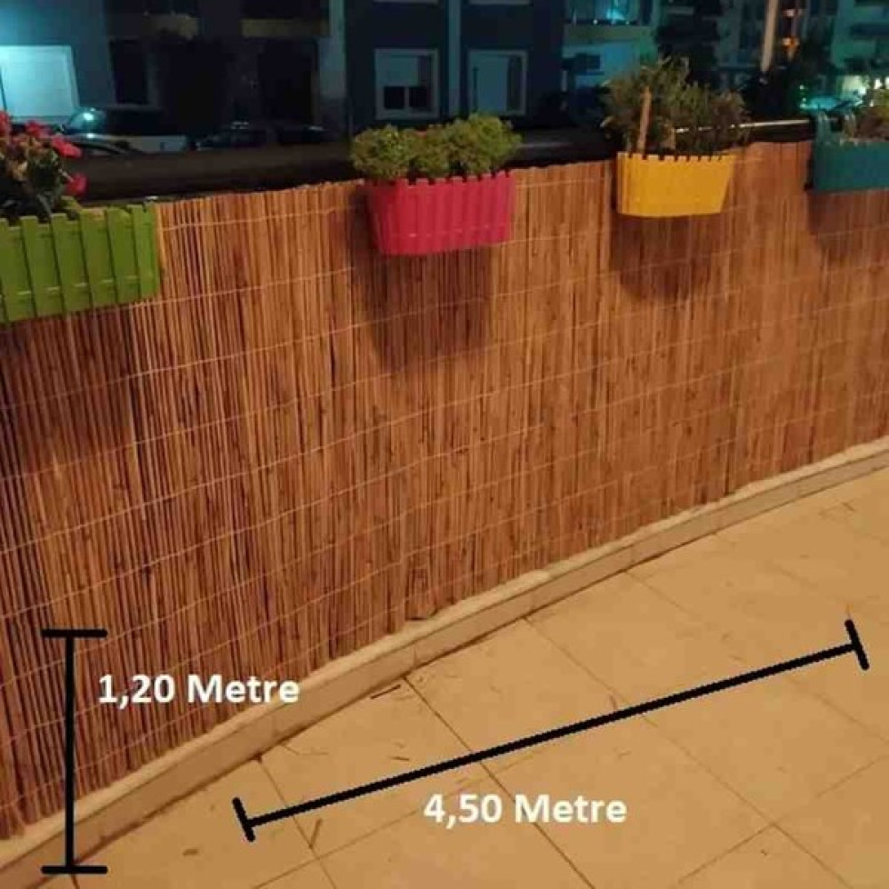 Öz Gazi 120 cm x 4.50 Metre Hasır Kamış Balkon Çiti Bahçe Çiti Dekorasyon Gölgelik Bahçe Çiti Fiyatı