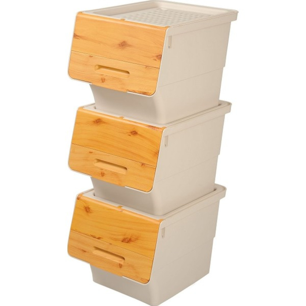 Öz House 12 Litre Bambu Desen Tekerlekli 3*12 Lt 3'lü Set Organizer Saklama Kapları Fiyatı