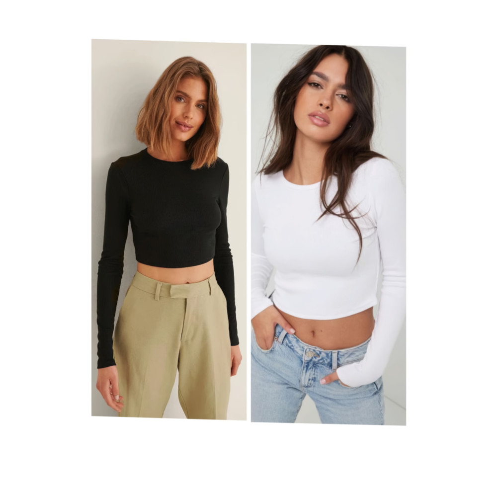 ÖZ PAMUK Kadın 2 lİ Adet Fitilli %100 PAMUKLU Bisiklet Yaka Örme Kaşkorse Uzun Kol Crop Bluz S Beden Bluz Fiyatı