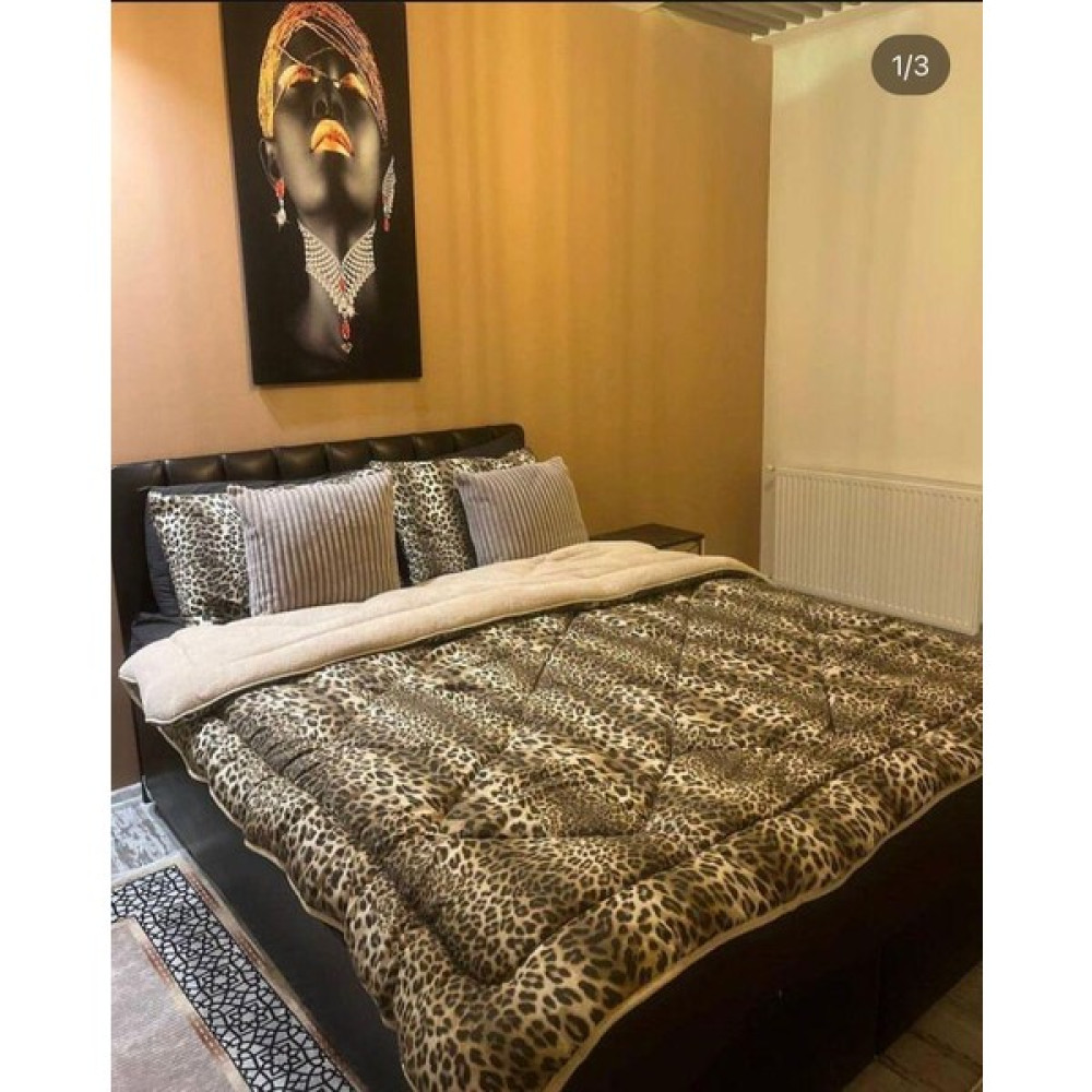 Ozanhomçift Kişilik Çift Yönlü Yastık Kılıfı Takım Welsoft Yorgan - 195 x 215 cm - Kahverengi-Beyaz-Leopar Yorgan Fiyatı
