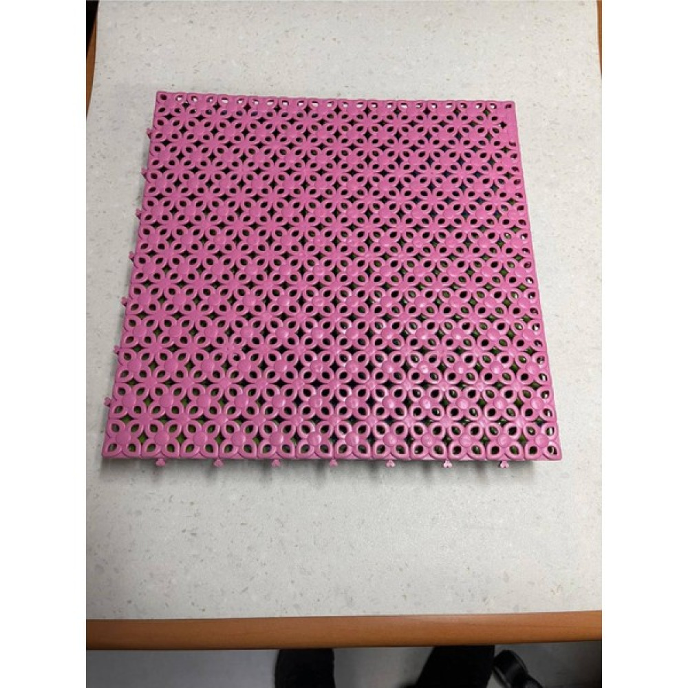 Özbalban 33 x 33 cm. Geçgili Plastik Paspas Yer Karosu Gül Desenli Pembe - 33 x 33 cm Klozet Takımı Fiyatı