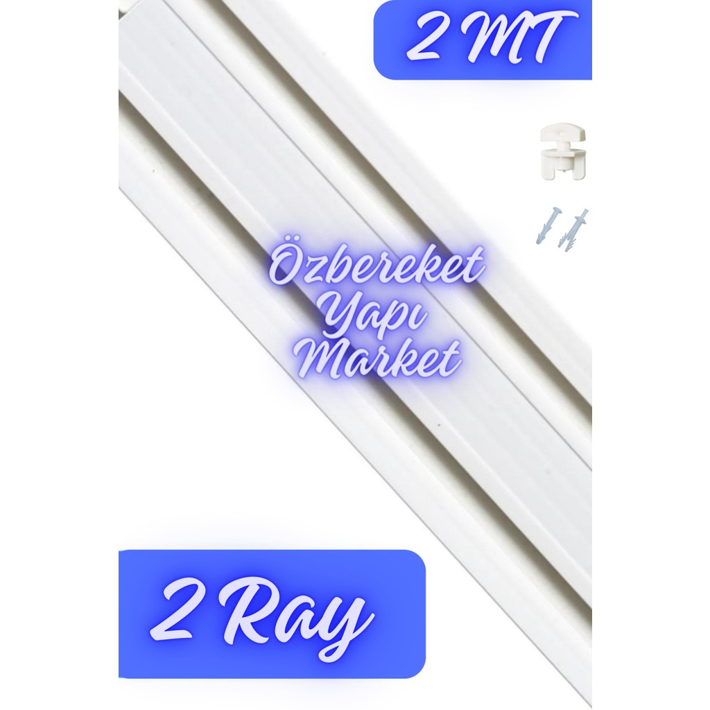 Özbereket Yapı Market 2li Korniş 2 Raylı Perde Rayı Korniş Süper Kalite - 2 MT Perde Fiyatı