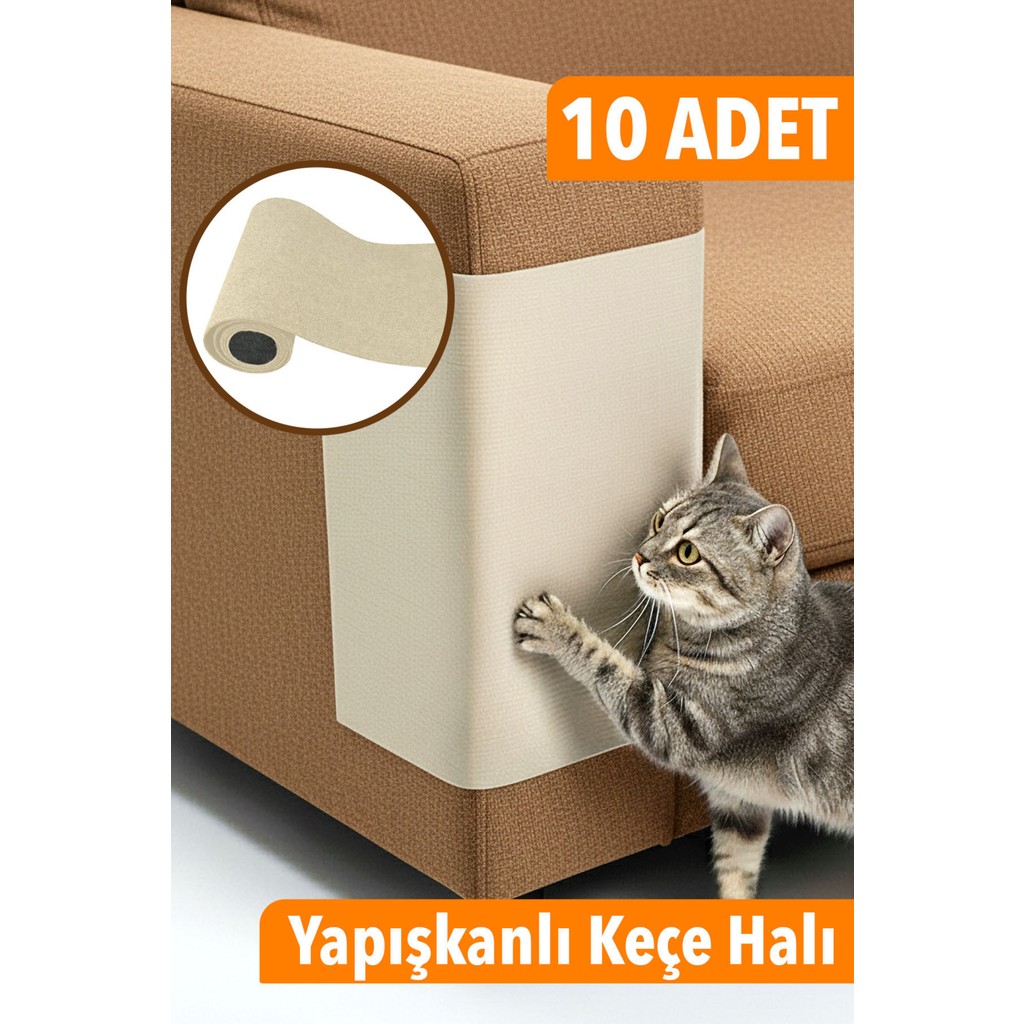 Özbience 10 Adet Keçe Kedi Koltuk Tırmalama Koruyucu 40X50 Yapışkanlı Set - Seçenek 1 Evcil Hayvan Ürünleri Fiyatı