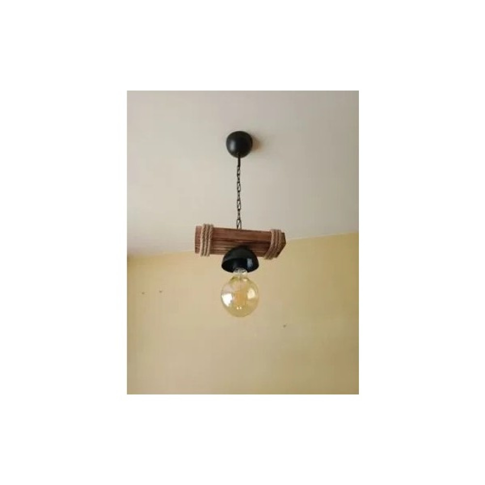Özcan Life , Vintage, Otantik Tekli Ahşap, Rustik Avize, E27 Duylu, - Ahşap Avize Fiyatı
