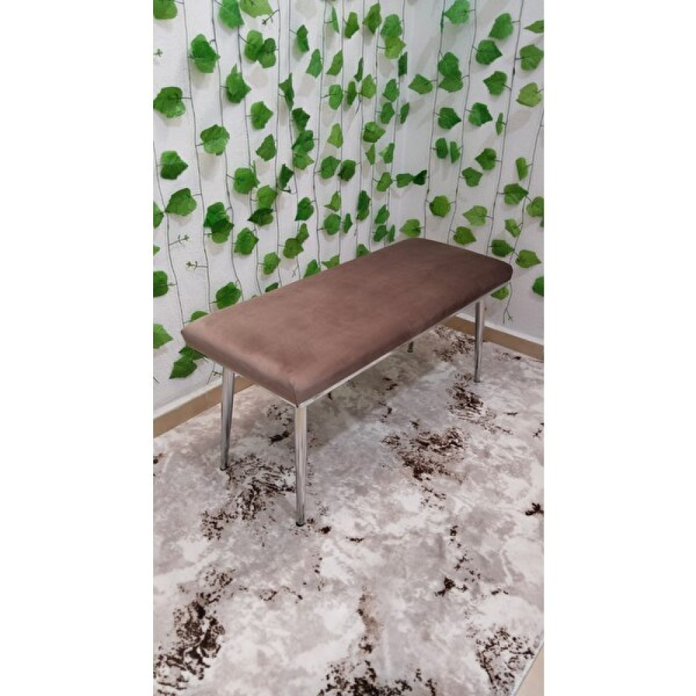 Özcan Mobilya Aksesuar Krom Metal Ayaklı Metal Kasalı Bench Mutfak Salon Antre Yatak Odası Balkon Puf Bank - Kahverengi Mutfak Dolabı / Mobilyası Fiyatı