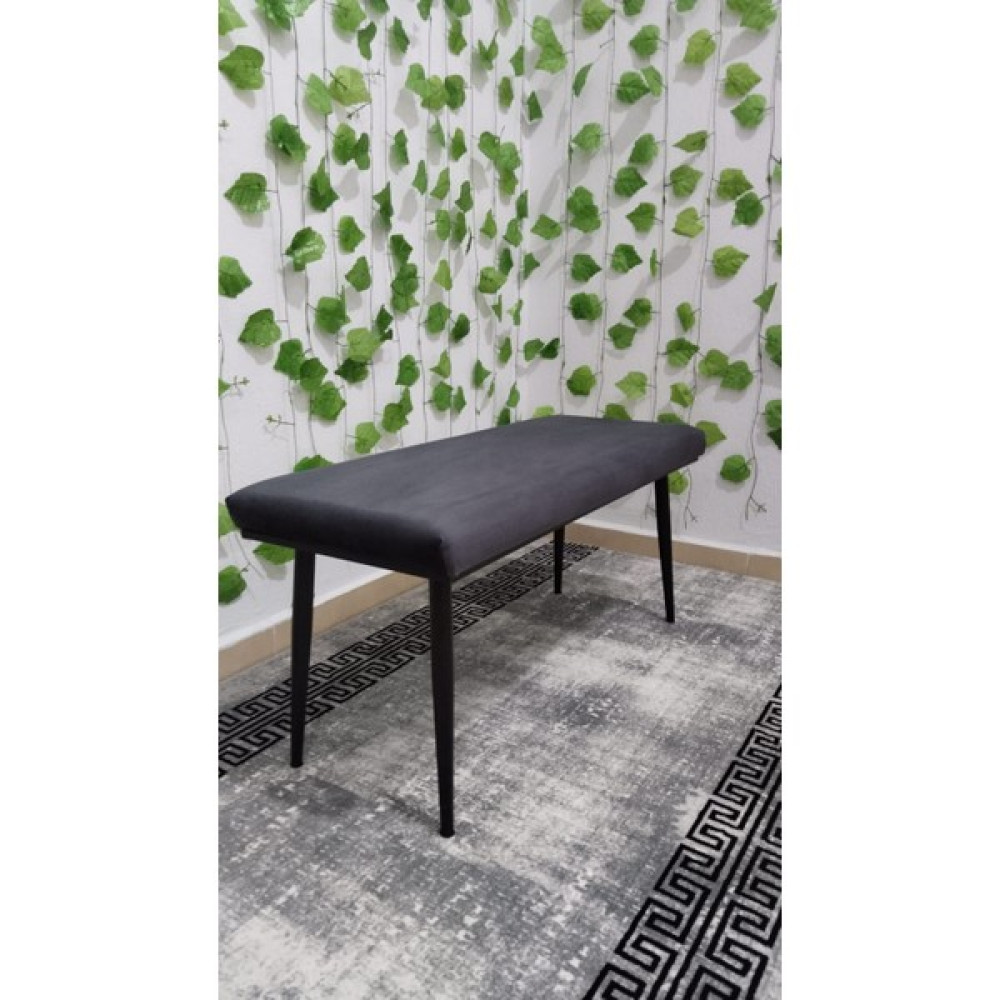 Özcan Mobilya Aksesuar Siyah Metal Ayaklı Metal Kasalı Bench Mutfak Salon Antre Yatak Odası Balkon Puf Bank - Antrasit Mutfak Dolabı / Mobilyası Fiyatı