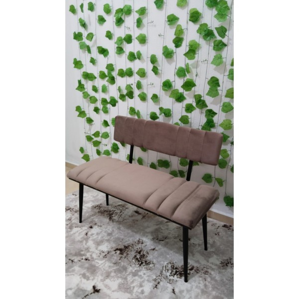 Özcan Mobilya Aksesuar Siyah Metal Ayaklı Metal Kasalı Sırtlı Mutfak Salon Antre Yatak Odası Balkon Puf Bank Bench Oturak - Kahverengi Mutfak Dolabı / Mobilyası Fiyatı