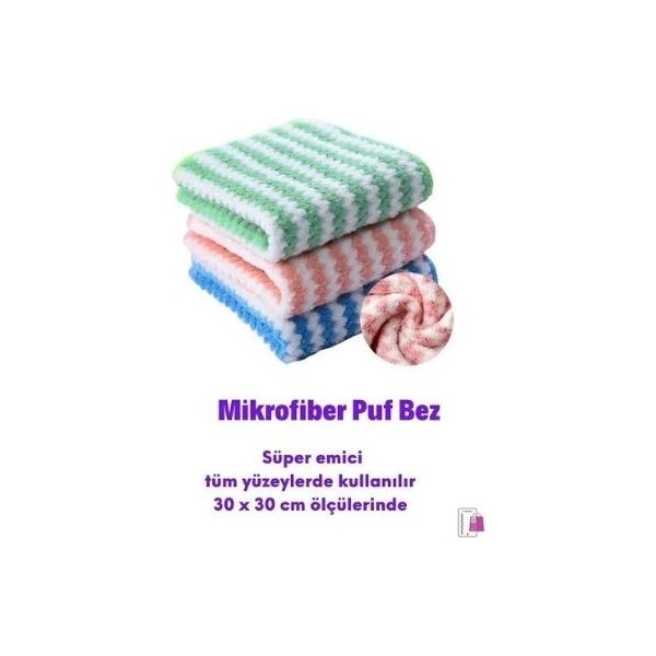 Özcan Tasarım Mikrofiber Puf Bez - Süper Emici Bez - Mikrofiber Bez ( 3 Adet ) Deterjan ve Temizlik Ürünleri Fiyatı