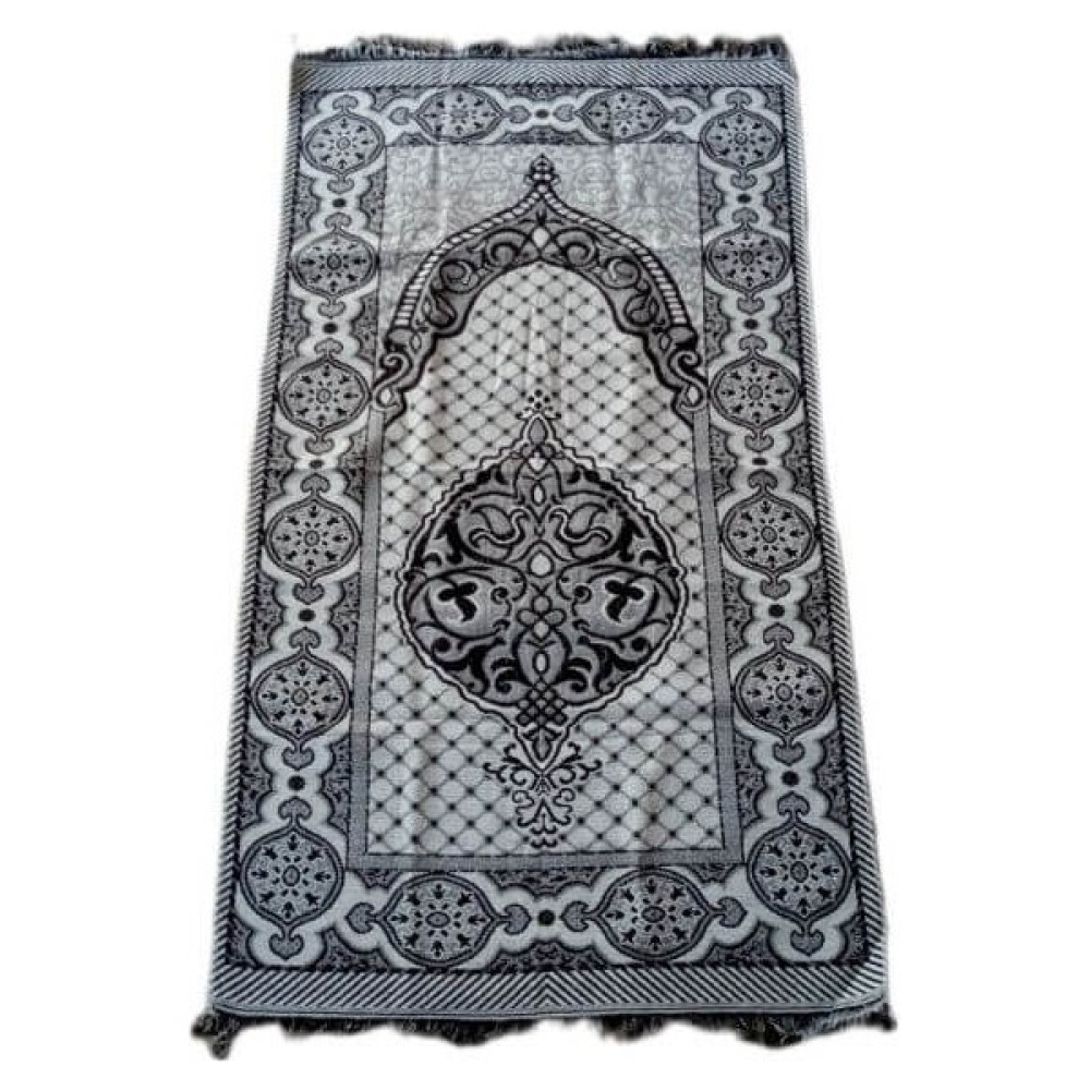 Özcan Tasarım Simli Goblen Seccade - Hediyelik Seccade - Pamuk Seccade - 66 x 117 cm - Kahverengi Seccade Fiyatı