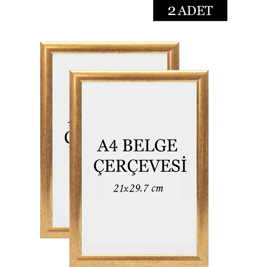 Özcanlar Çerçeve 2 Li Set A4(21X29.7) Diploma Çerçevesi Belge Çerçeveleri Sertifika Çerçevesi - Gold - 21 x 30 Resim & Fotoğraf Çerçevesi Fiyatı