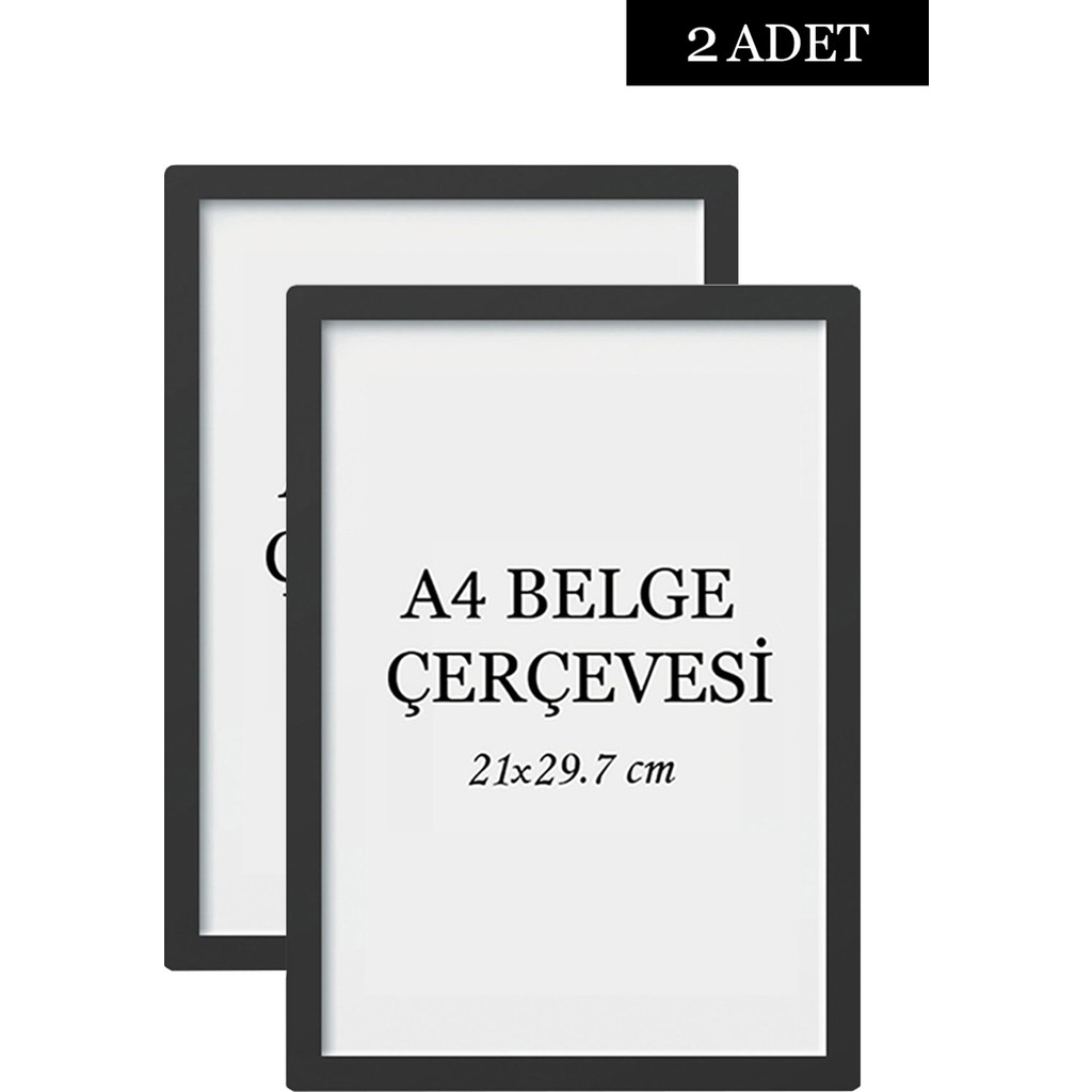 Özcanlar Çerçeve 2 Li Set A4(21X29.7) Diploma Çerçevesi Belge Çerçeveleri Sertifika Çerçevesi - Siyah - 21 x 30 Resim & Fotoğraf Çerçevesi Fiyatı