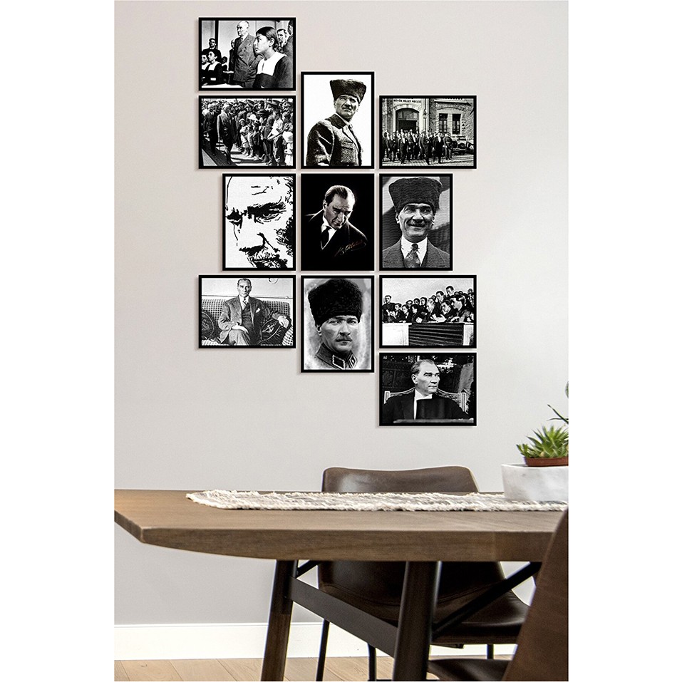 Özcanlar Çerçevesiz Çerçeve Görünümlü Atatürk Fotoğrafları 11 Parça Mdf Tablo Seti Çoklu Baskı Seti Mdf Baskı ÖZC-MDF11B - 15x20 cm SSD / Solid State Drive Fiyatı
