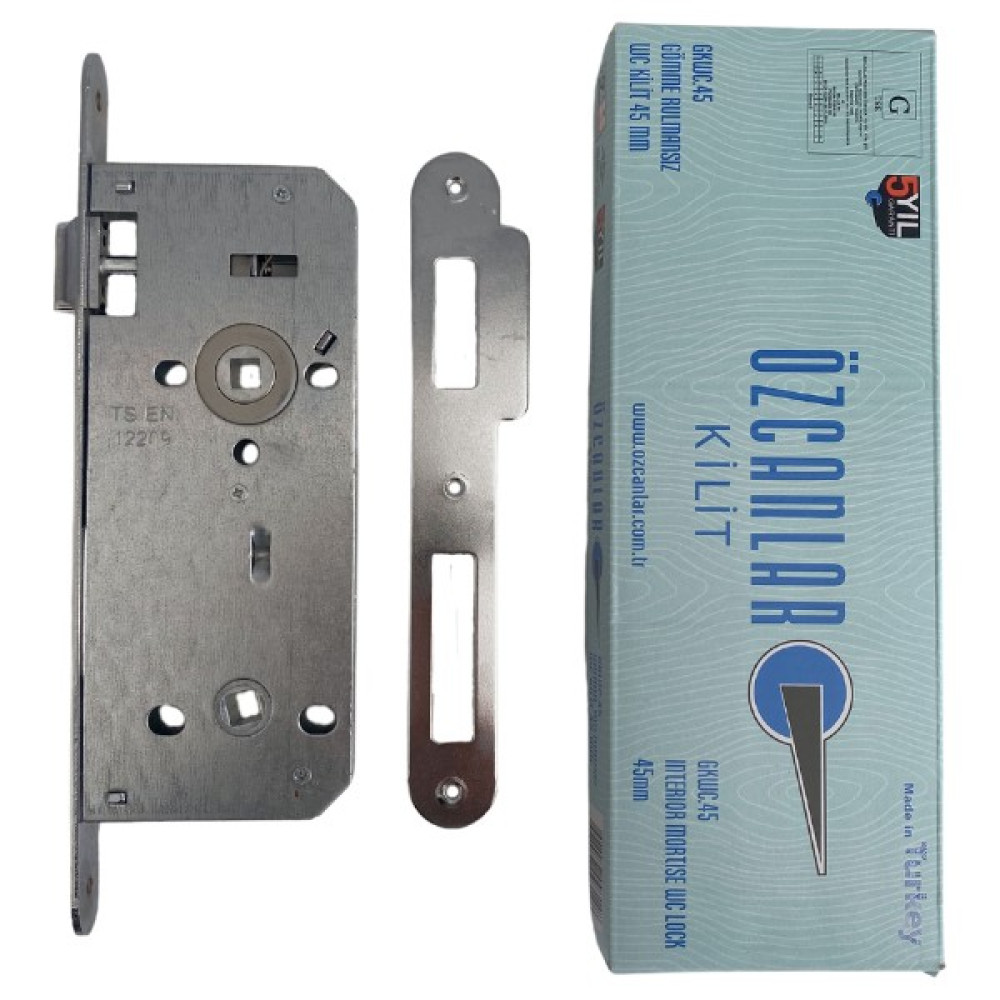 Özcanlar Oval 45 mm Gömme İç Kapı Wc Kilidi Tuvalet ve Banyo Kapısı Kilidi (Wc) (18 mm x 45 mm) Kilit Fiyatı